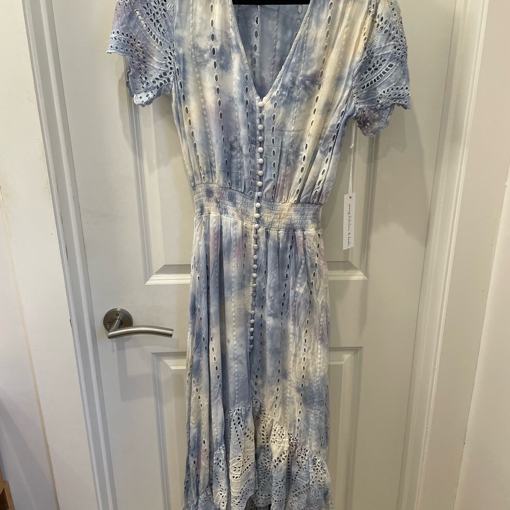 NWT gorgeous Young Fabulous & Broke tie dye costa maxi dress - S
